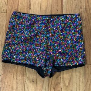 Multi color sequins shorts